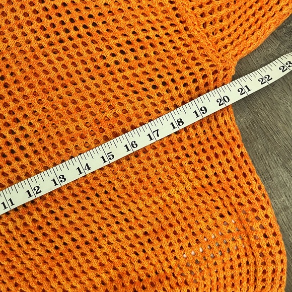 Calvin Klein Bold Orange Mesh Sweater - Picture 6 of 7
